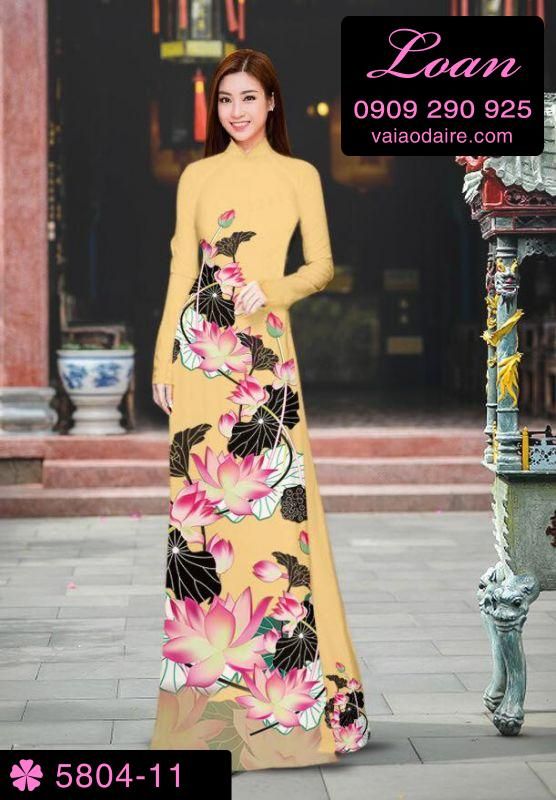 Vải áo dài hoa Sen