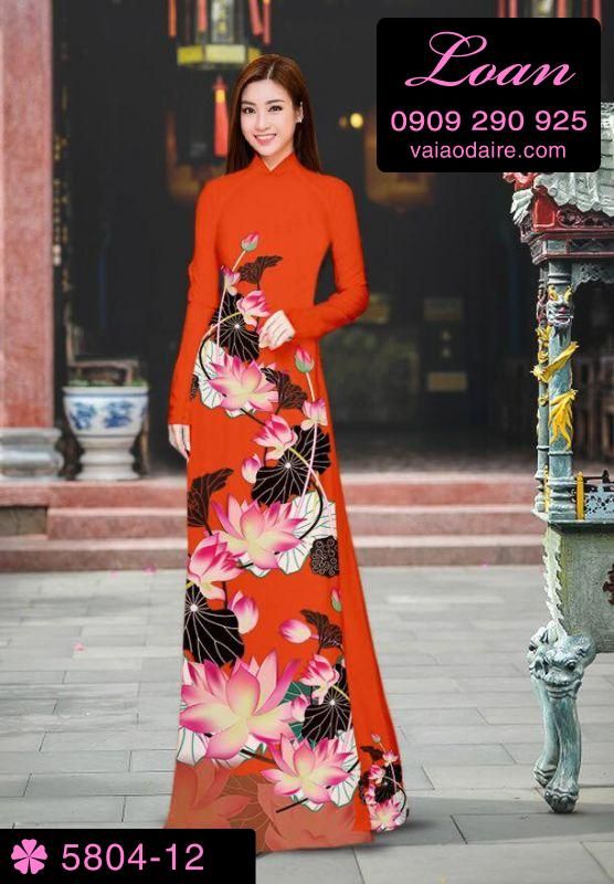 Vải áo dài hoa Sen