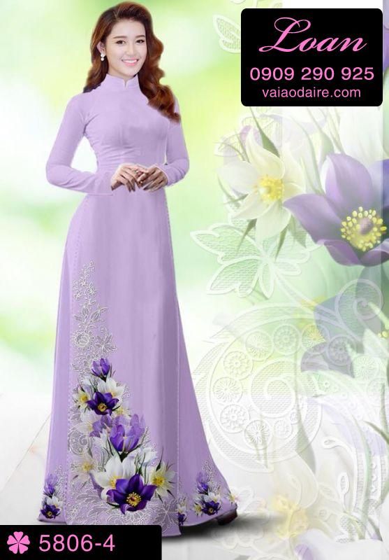Vải áo dài hoa nhí
