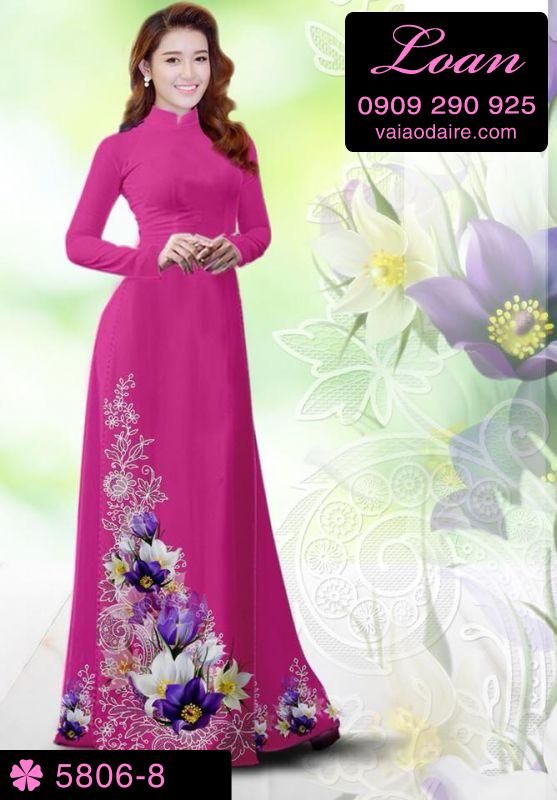 Vải áo dài hoa nhí
