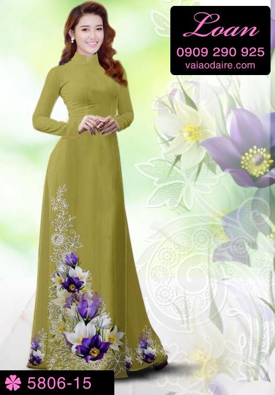 Vải áo dài hoa nhí