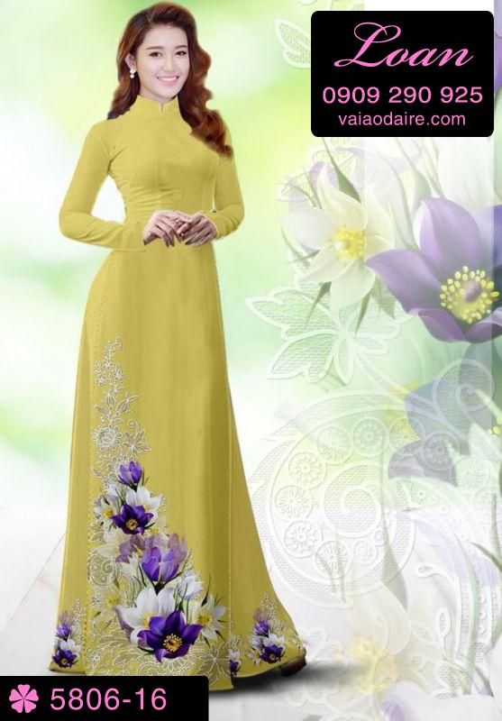 Vải áo dài hoa nhí