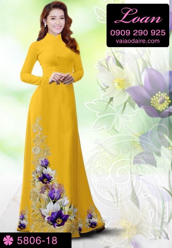 Vải áo dài hoa nhí