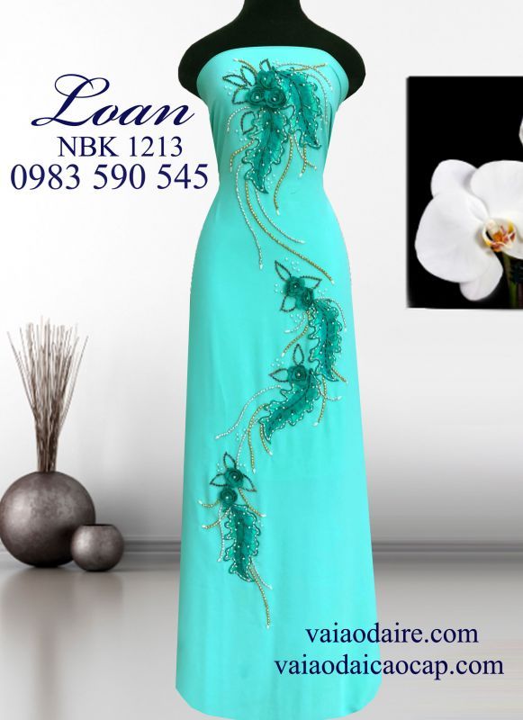 Vải áo dài Ngọc Bích kết hoa dây