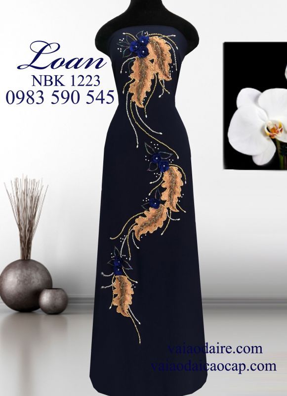 Vải áo dài Ngọc Bích kết hoa dây