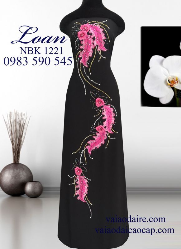 Vải áo dài Ngọc Bích kết hoa dây