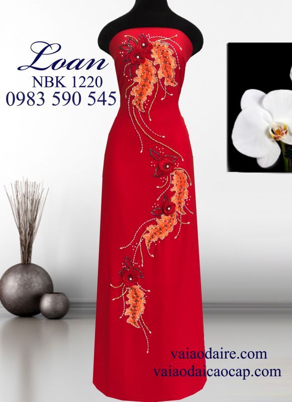 Vải áo dài Ngọc Bích kết hoa dây