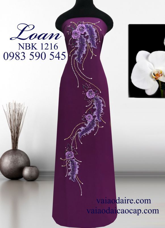 Vải áo dài Ngọc Bích kết hoa dây