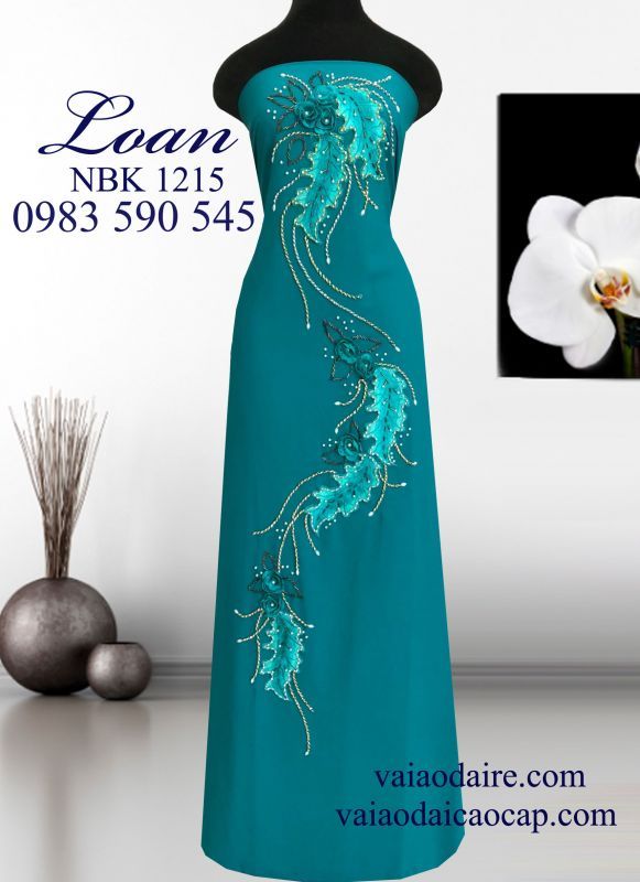 Vải áo dài Ngọc Bích kết hoa dây