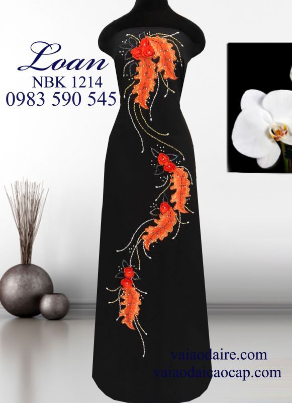 Vải áo dài Ngọc Bích kết hoa dây