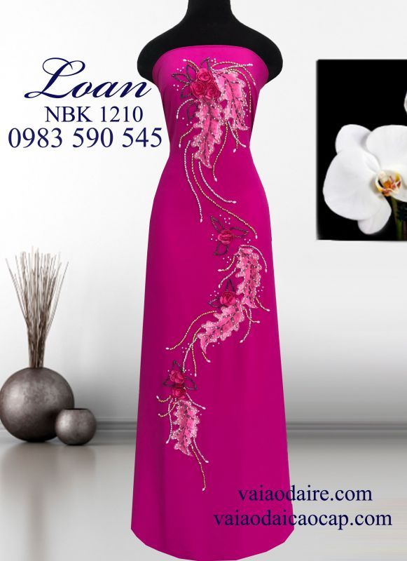 Vải áo dài Ngọc Bích kết hoa dây