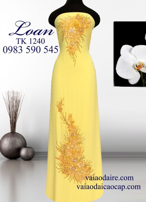 Vải áo dài kết hoa