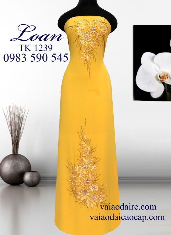 Vải áo dài kết hoa