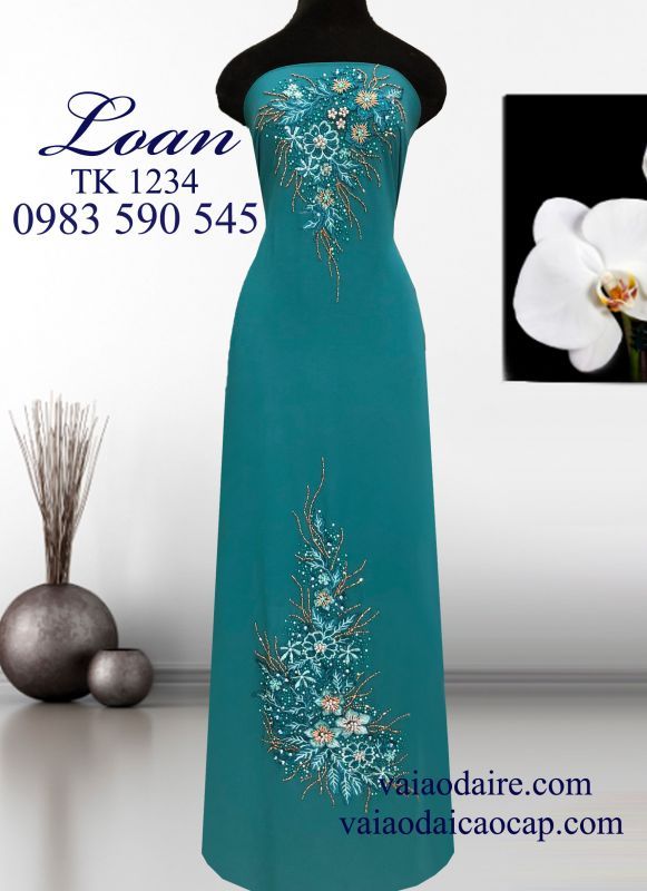 Vải áo dài kết hoa