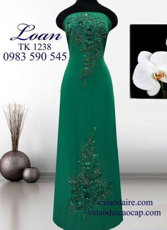 Vải áo dài kết hoa