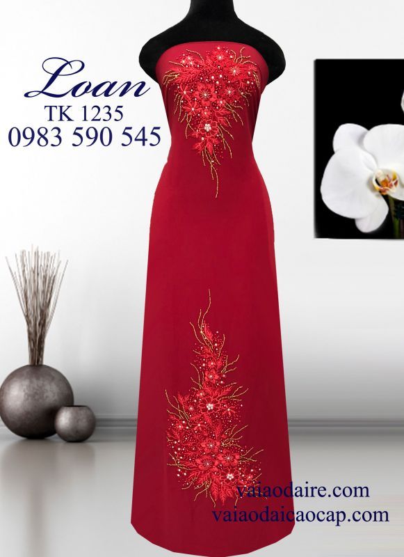 Vải áo dài kết hoa