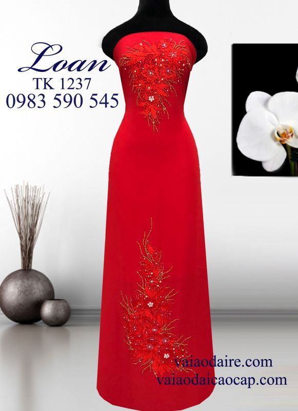 Vải áo dài kết hoa