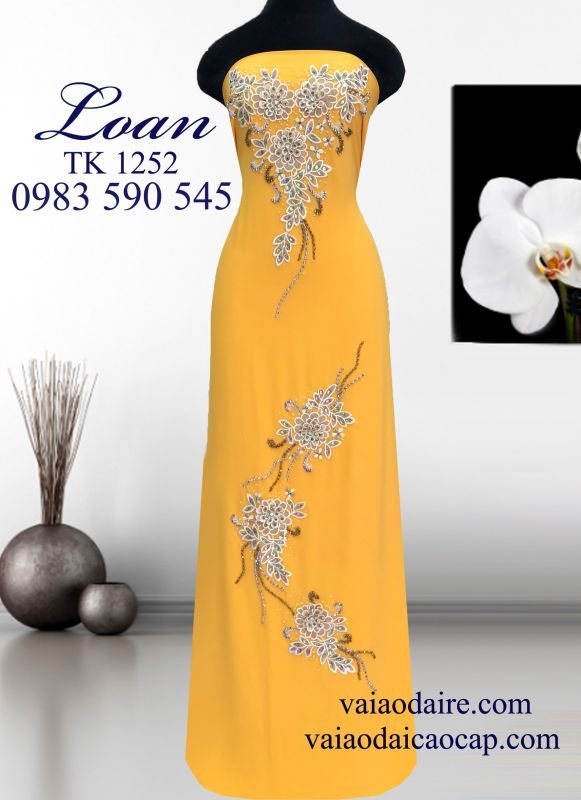 Vải áo dài kết hoa