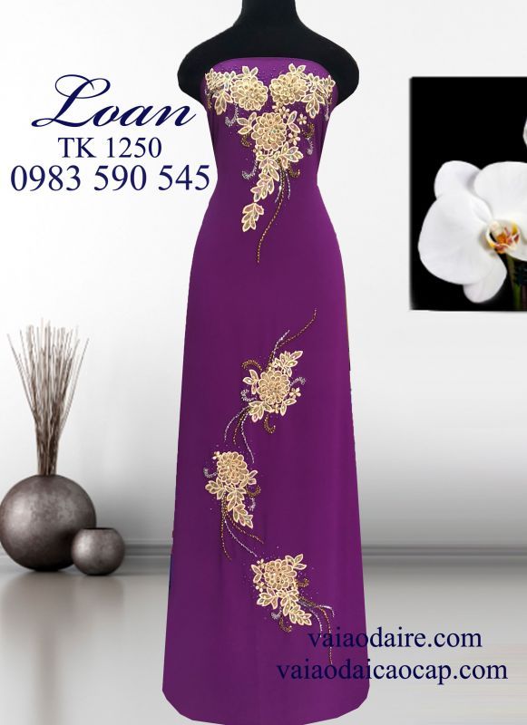 Vải áo dài kết hoa