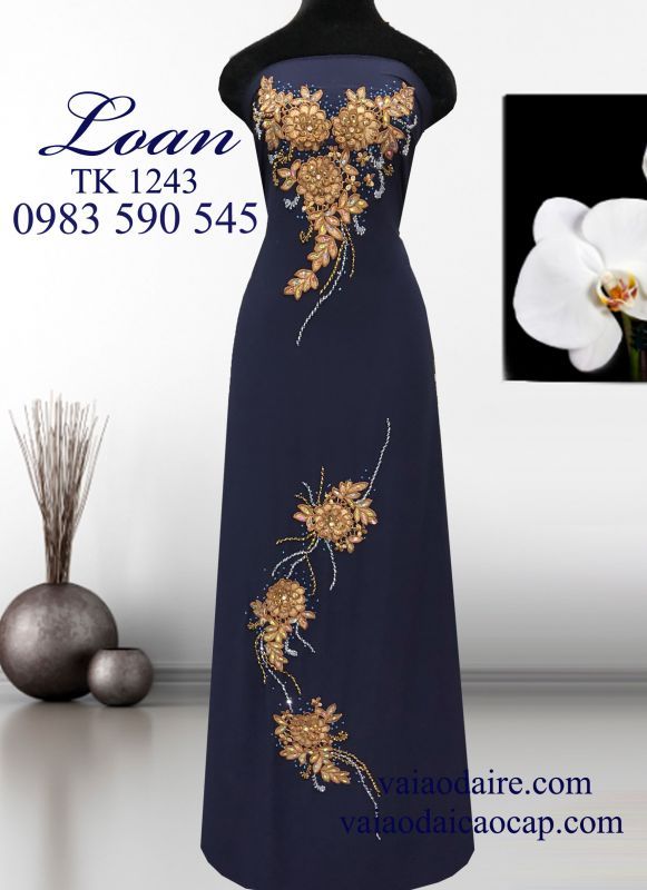 Vải áo dài kết hoa