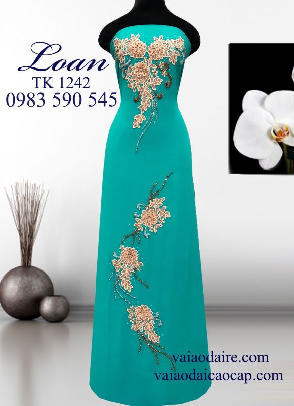 Vải áo dài kết hoa