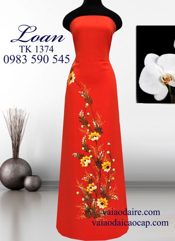 Vải áo dài vẽ sơn mài