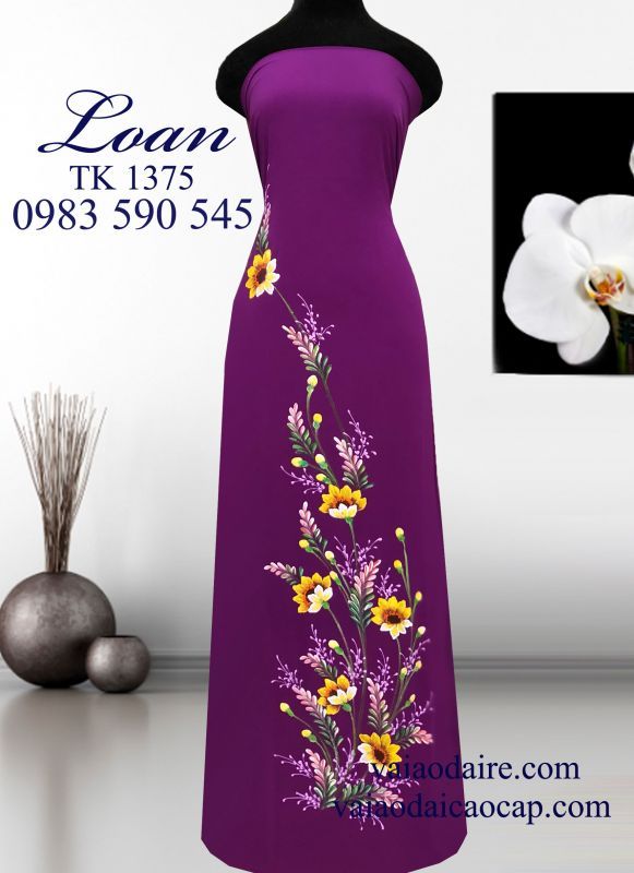 Vải áo dài vẽ sơn mài