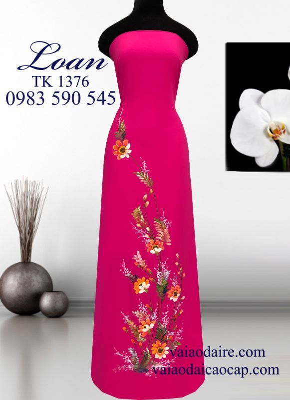 Vải áo dài vẽ sơn mài