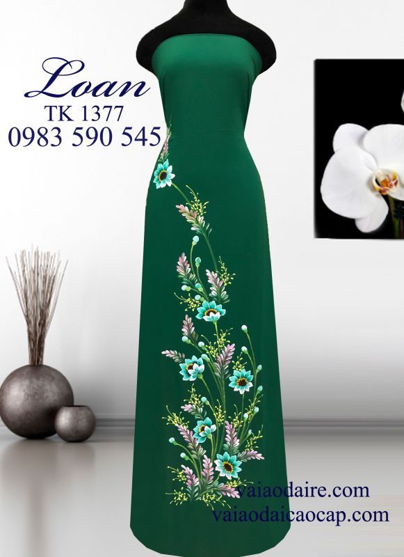 Vải áo dài vẽ sơn mài