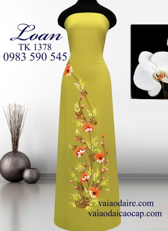 Vải áo dài vẽ sơn mài