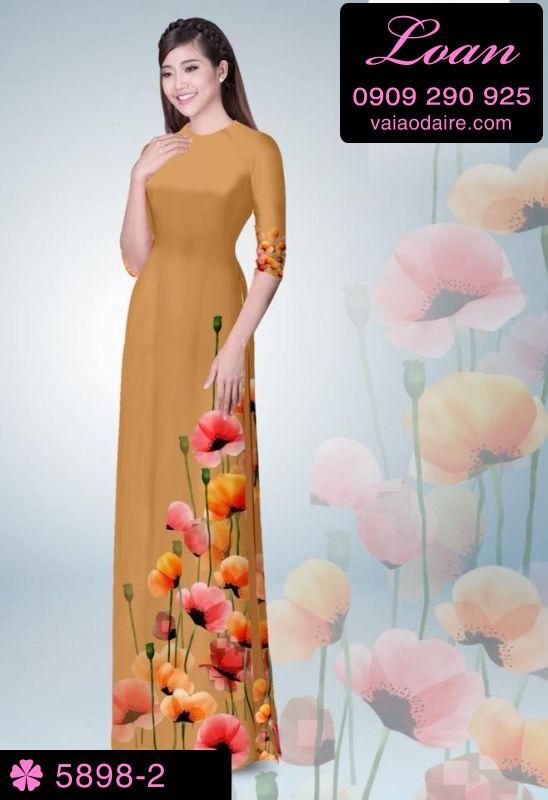 Vải áo dài hoa 3D