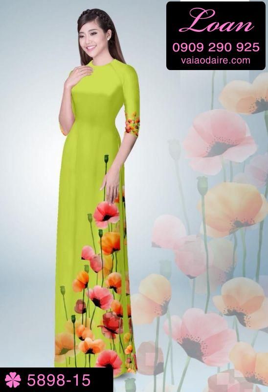 Vải áo dài hoa 3D