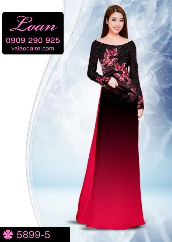 Vải áo dài hoa 3D