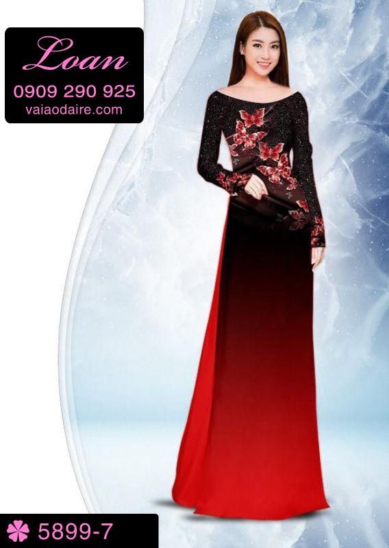 Vải áo dài hoa 3D