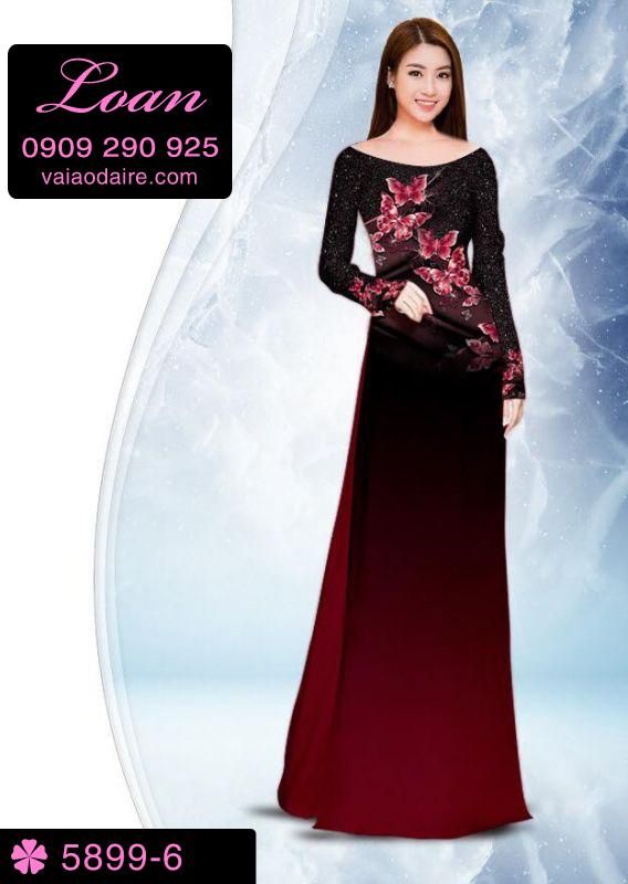 Vải áo dài hoa 3D