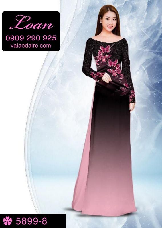 Vải áo dài hoa 3D