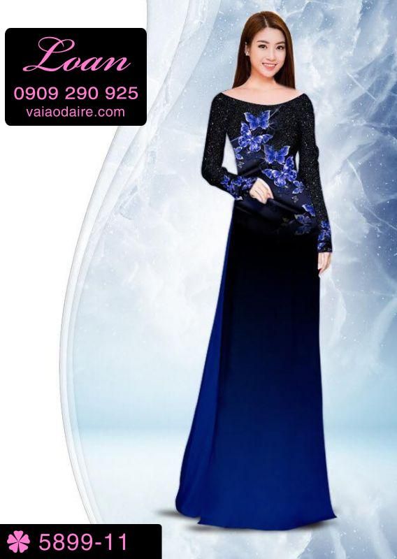 Vải áo dài hoa 3D