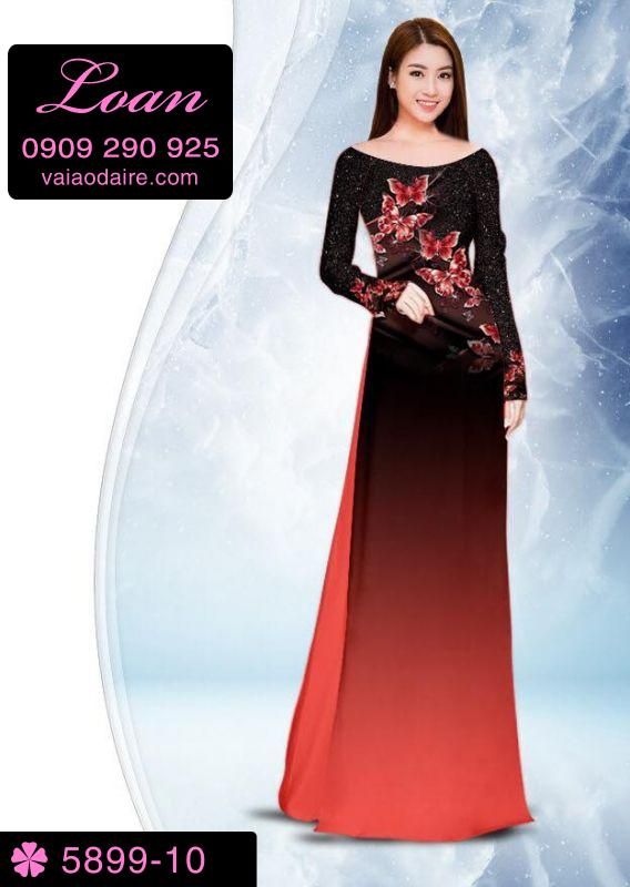Vải áo dài hoa 3D