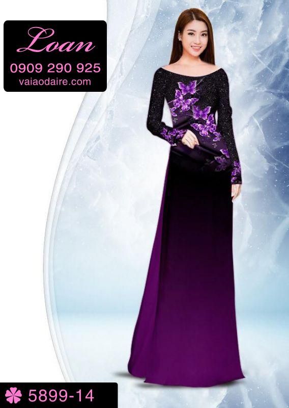 Vải áo dài hoa 3D