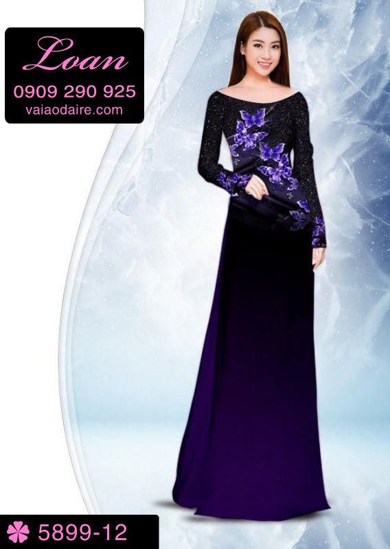 Vải áo dài hoa 3D