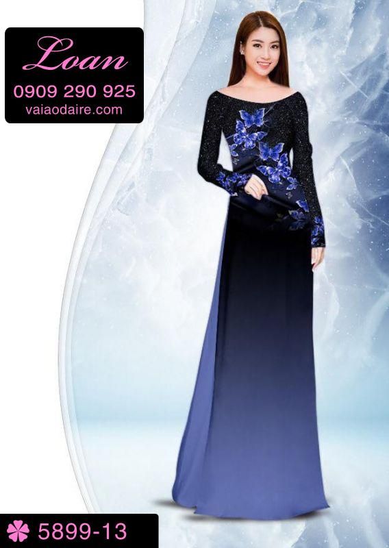Vải áo dài hoa 3D