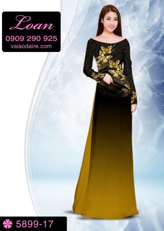 Vải áo dài hoa 3D