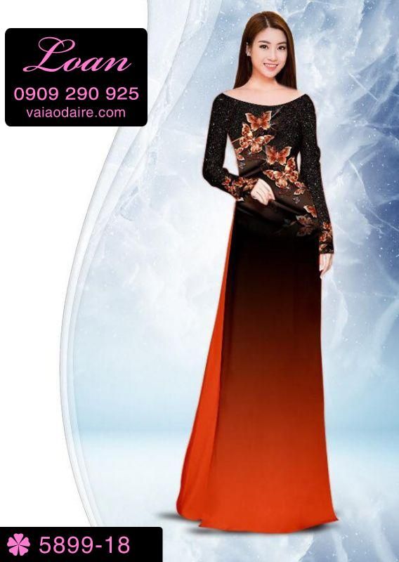 Vải áo dài hoa 3D