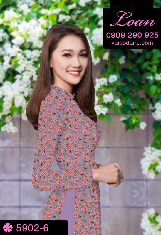 Vải áo dài hoa nhí Vải áo dài hoa nhí