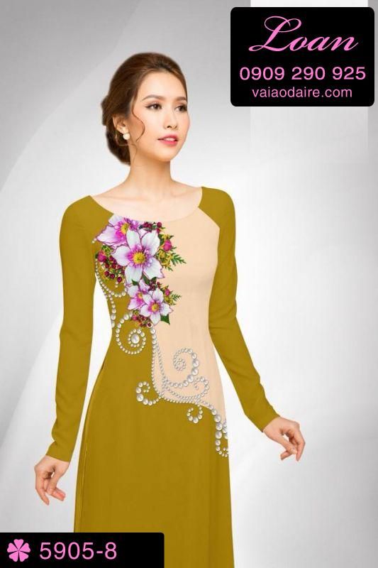 Vải áo dài hoa 3D