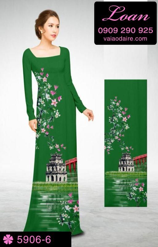 Vải áo dài hình hồ Gươm Vải áo dài hình hồ Gươm