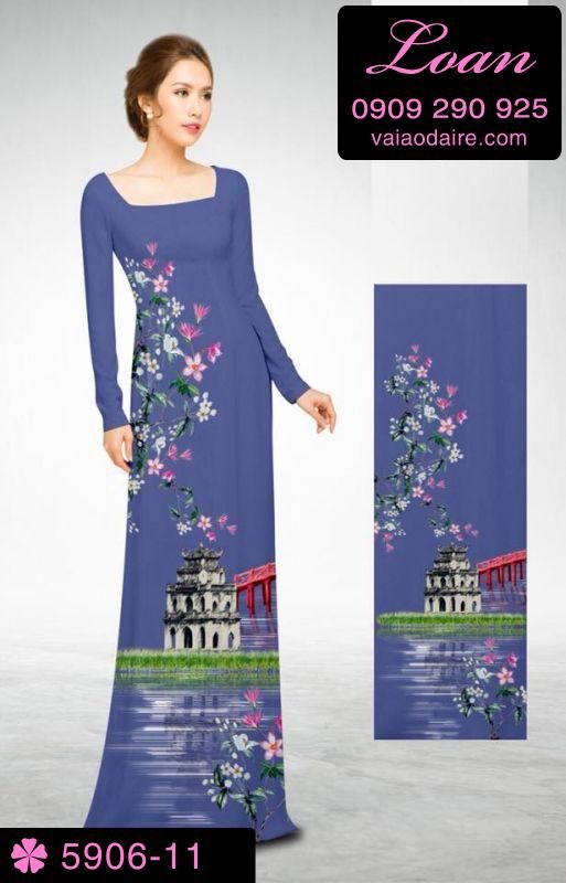 Vải áo dài hình hồ Gươm Vải áo dài hình hồ Gươm