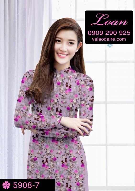 Vải áo dài hoa nhí