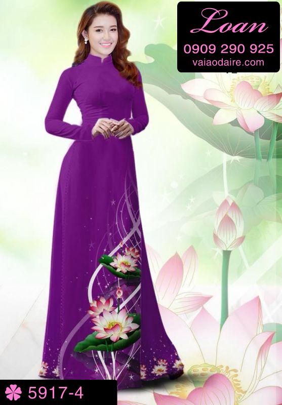 Vải áo dài hoa Sen