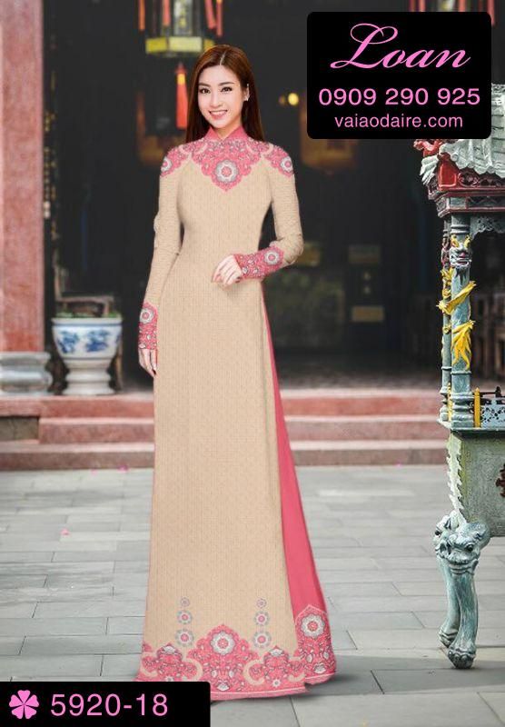 Vải áo dài hoa trên dưới